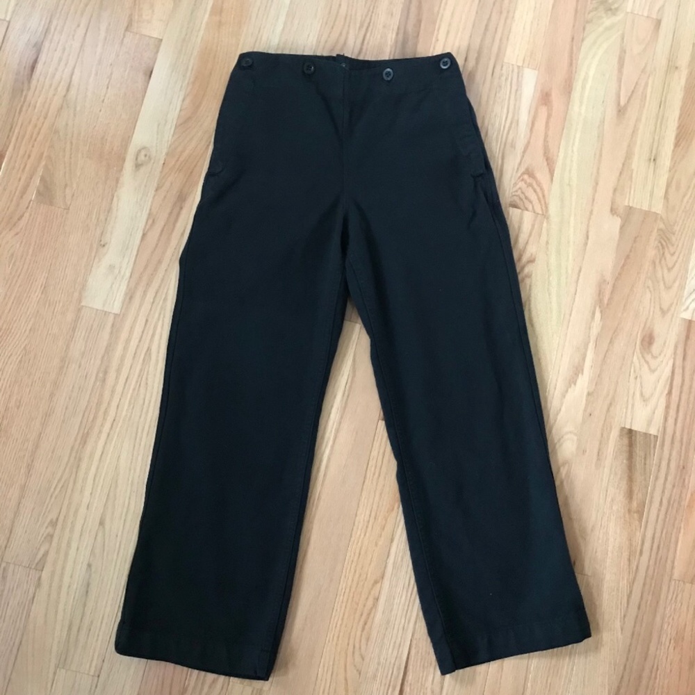 Rawson Black Sailor Cotton Flap Pants -original version of Jesse Kamm Ilana Kohn